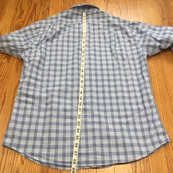 Bowery & Broome Cotton Blue Plaid Long Sleeve Button Down Shirt - Picture 9 of 13